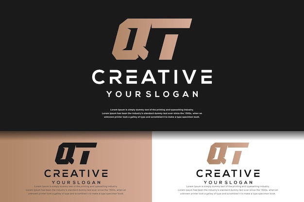 diseño de logotipo qt de letra de monograma abstracto