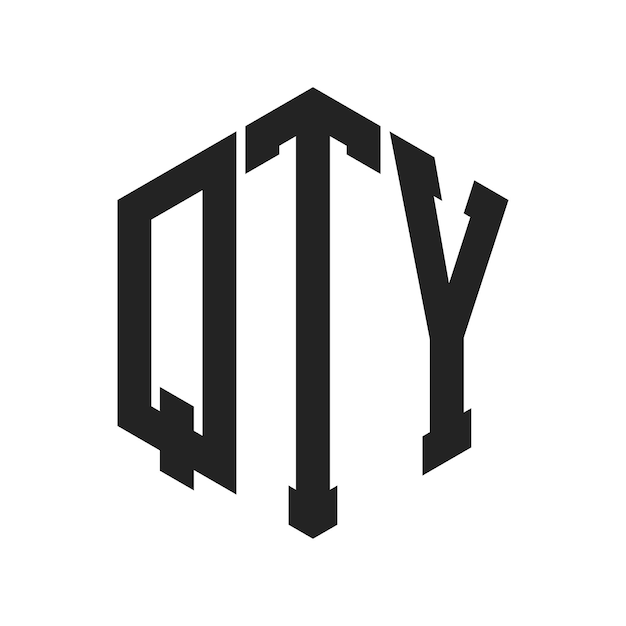 Diseño del logotipo QTY Letra inicial QTY Monograma Logotipo con forma de hexágono