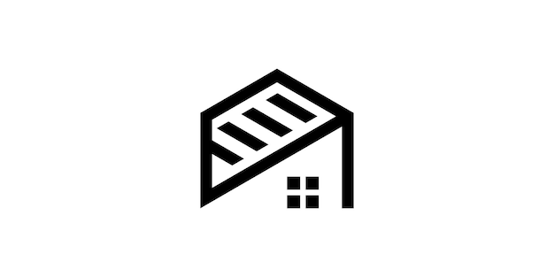 diseño de logotipo que combina la forma de una casa con papel o archivos o documentos