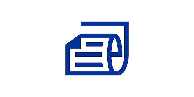 Diseño de logotipo que combina formas de papel con documentos.