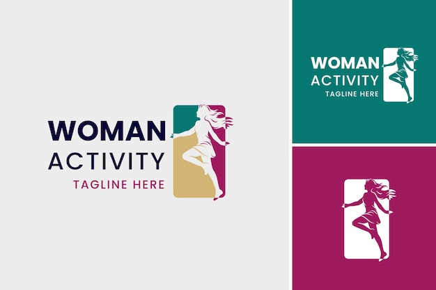 Un diseño de logotipo que presenta diversas actividades de mujeres