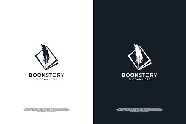 Diseño de logotipo Quill Pen Vector de diseño de logotipo de escritura a mano minimalista