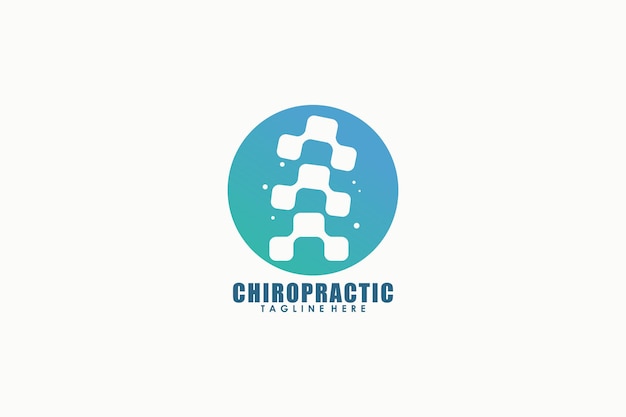 Diseño de logotipo quiropráctico con un concepto moderno de la columna vertebral