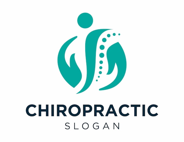 Diseño del logotipo quiropráctico creado utilizando la aplicación Corel Draw 2018 en un fondo blanco