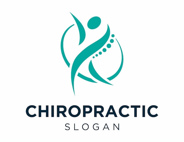 Diseño del logotipo quiropráctico creado utilizando la aplicación Corel Draw 2018 en un fondo blanco