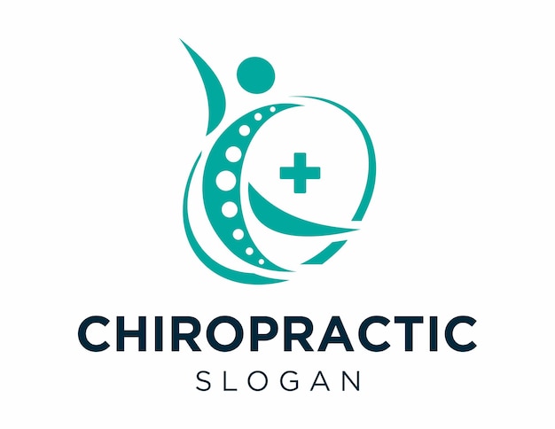 Diseño del logotipo quiropráctico creado utilizando la aplicación Corel Draw 2018 en un fondo blanco