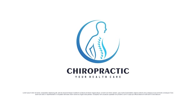 Diseño de logotipo quiropráctico para terapia de masaje con concepto único vector premium