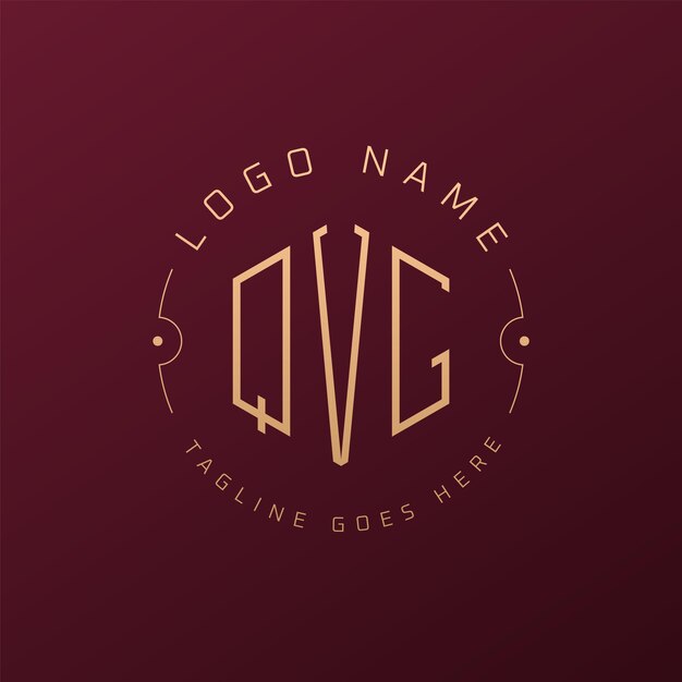 Diseño de logotipo de QVG de lujo Letra elegante Logotipo de monograma QVG Poligono minimalista Template de diseño de logotipo QVG