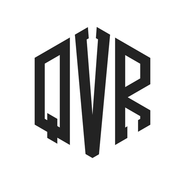 Diseño del logotipo QVR Letra inicial QVR Monograma Logotipo con forma de hexágono