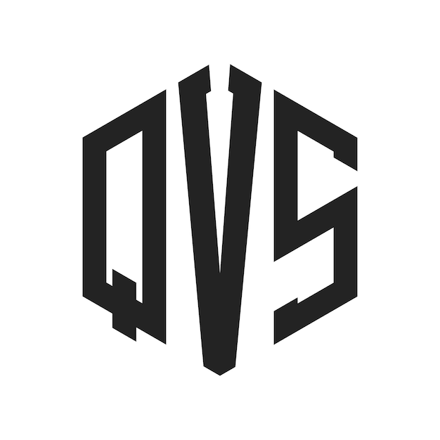 Diseño del logotipo de QVS Letra inicial Logotipo del monograma de QVS con forma de hexágono