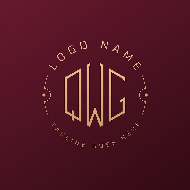 Diseño de logotipo QWG de lujo Letra elegante QWG Monograma Logotipo minimalista Poligono plantilla de diseño de logotipoQWG