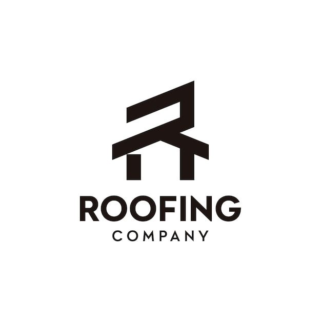 Diseño del logotipo de R Letter House Home Roofing Building Real Estate