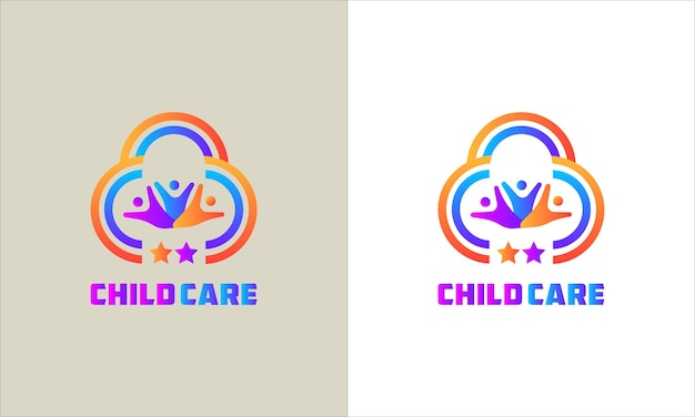 Vector diseño del logotipo de rainbow kids