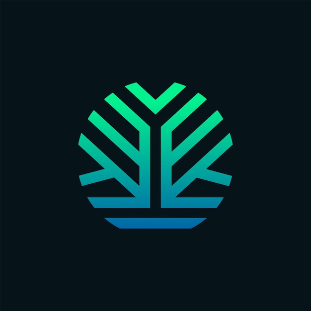 Vector diseño de logotipo de ramas de árbol minimalista colorido moderno
