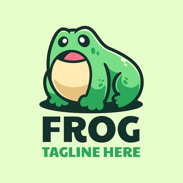Diseño de logotipo de rana anfibios