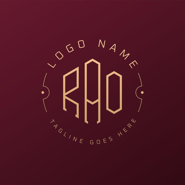 Diseño de logotipo de RAO de lujo Letra elegante RAO Monograma Logotipo minimalista Poligono Template de diseño de logotipo RAO