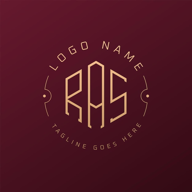 Diseño de logotipo de RAS de lujo Letra elegante RAS Monograma Logotipo minimalista Poligono RAS Template de diseño de logotipo