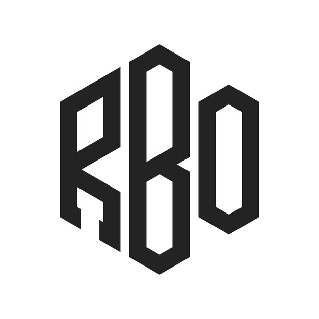 Diseño del logotipo RBO Letra inicial RBO Monograma Logotipo con forma de hexágono
