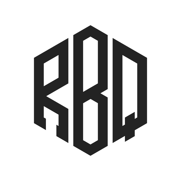 Diseño del logotipo RBQ Letra inicial RBQ Monograma Logotipo con forma de hexágono