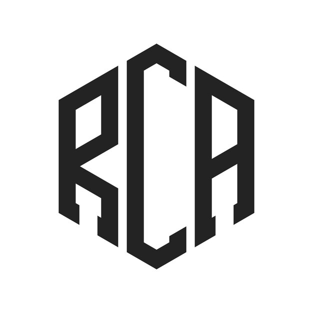 Diseño del logotipo de RCA Letra inicial Monograma de RCA Logotipo con forma de hexágono