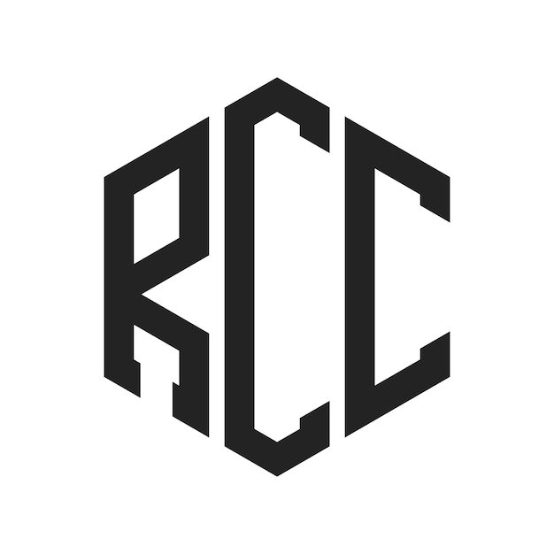 Diseño del logotipo de RCC Letra inicial RCC Monograma Logotipo con forma de hexágono