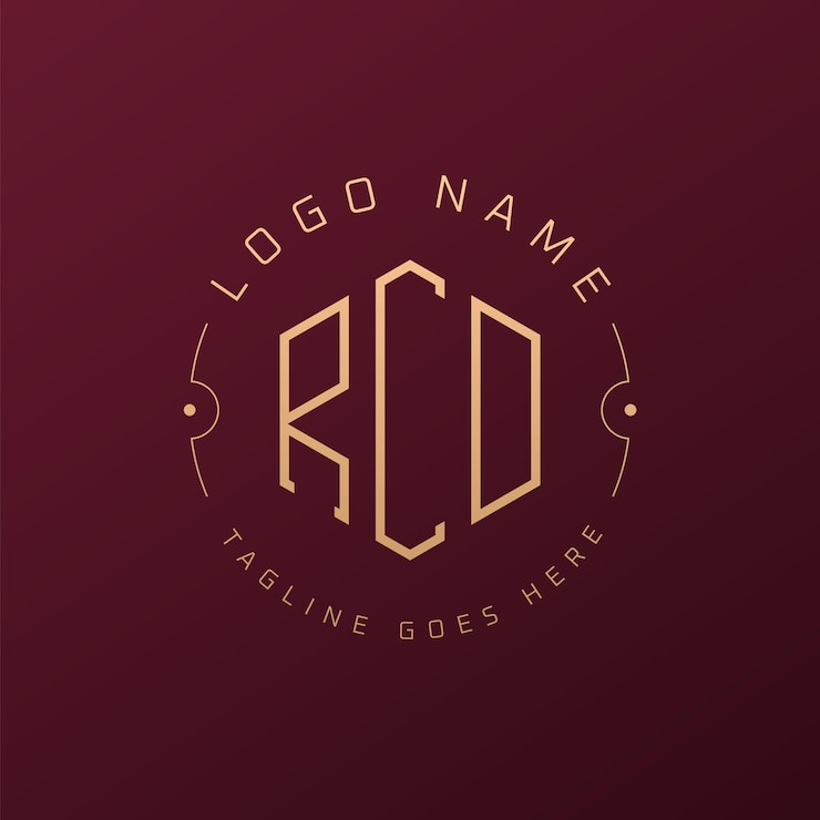 Vector diseño de logotipo de rcd de lujo letra elegante rcd monograma logotipo minimalista poligono plantilla de diseño de logotipo rcd