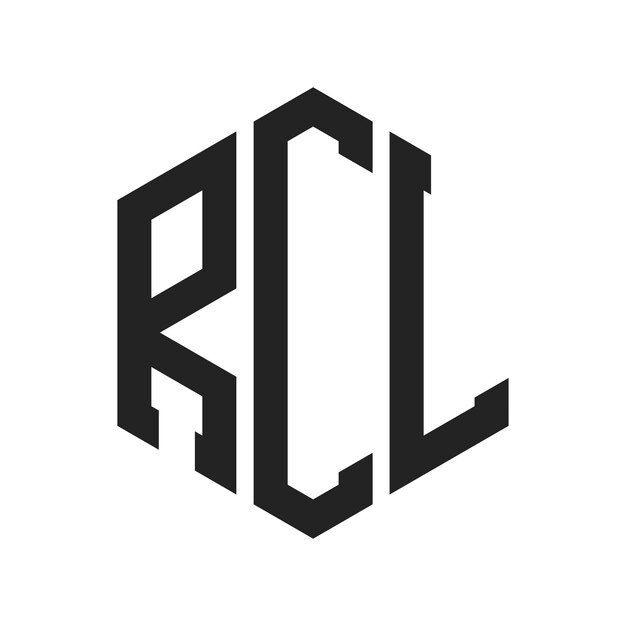 Diseño del logotipo de RCL Letra inicial RCL Monograma Logotipo con forma de hexágono