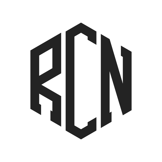 Diseño del logotipo RCN Letra inicial RCN Monograma Logotipo con forma de hexágono