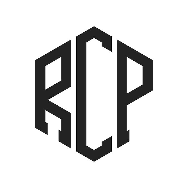 Diseño del logotipo RCP Letra inicial RCP Monograma Logotipo con forma de hexágono