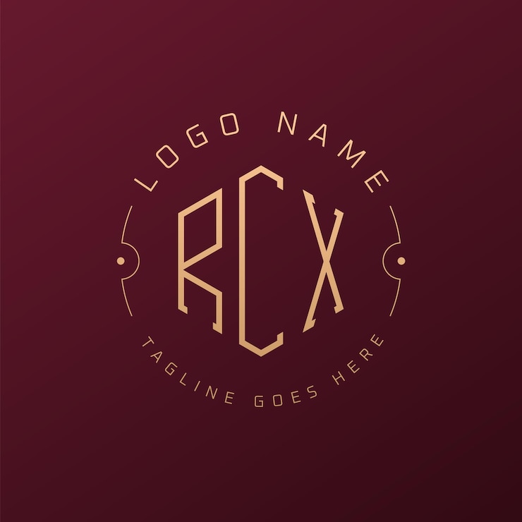 Vector diseño de logotipo de rcx de lujo letra elegante rcx monograma logotipo minimalista poligono plantilla de diseño de logotipo rcx