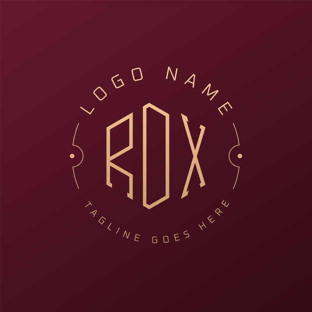 Diseño de logotipo de RDX de lujo Letra elegante RDX Monograma Logotipo minimalista Poligono Modelo de diseño de logotipo RDX