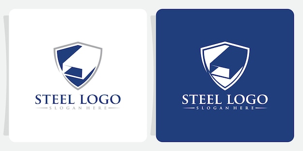 Diseño de logotipo de recorte de vigas industriales metálicas para la producción de vigas de acero