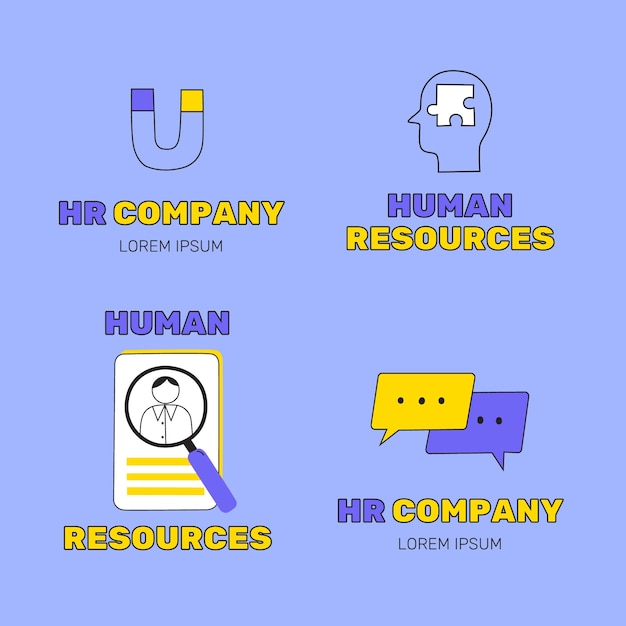 Diseño del logotipo de recursos humanos dibujado a mano