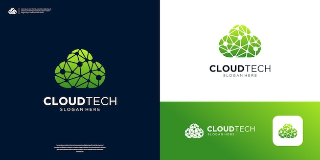 Diseño del logotipo de la red de servidores de bases de datos de conexión tecnológica en la nube