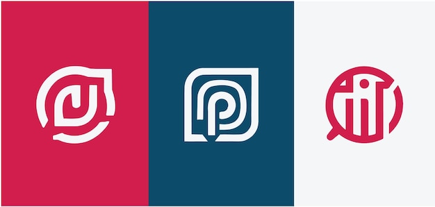 diseño de logotipo de la red social conjunto de ilustración vectorial