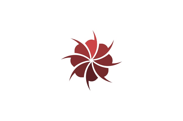 Diseño del logotipo redondeado con flores