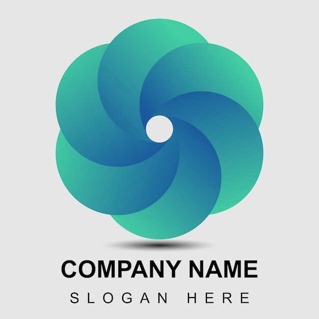 Diseño de logotipo redondeado inicial colorido