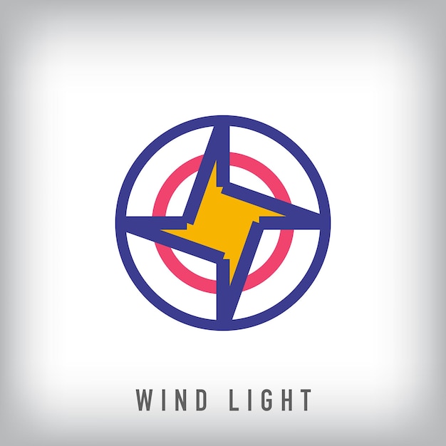 Diseño del logotipo redondo de la paleta de viento premium Protección del medio ambiente plantilla del logotipo corporativo Vector