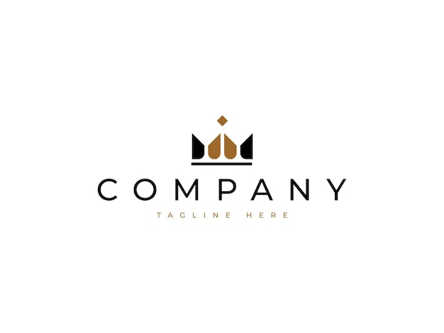 Diseño de logotipo de reina rey corona de lujo