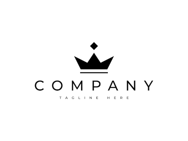 Diseño de logotipo de reina rey corona de lujo