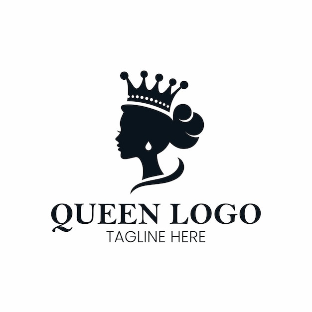 diseño del logotipo de la reina simple