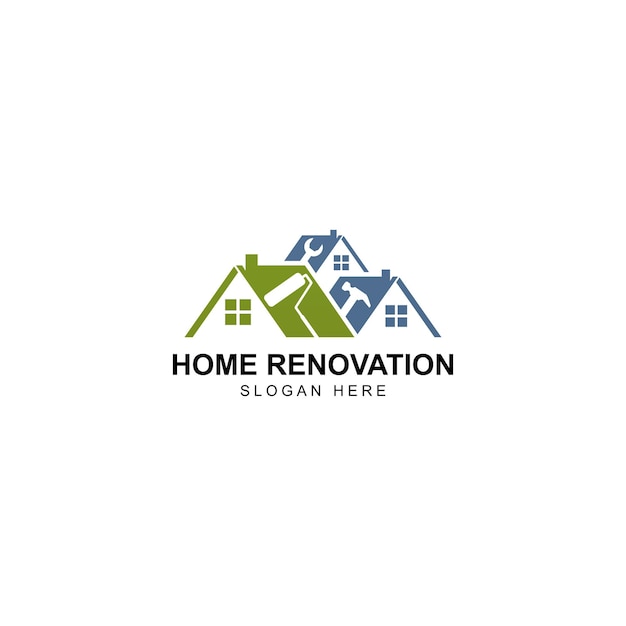 Diseño de logotipo de renovación de hogar mínimo