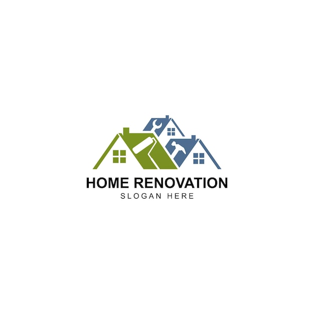 Diseño de logotipo de renovación de hogar mínimo