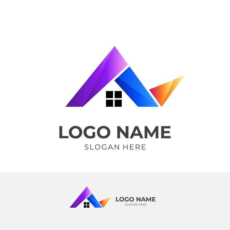 Vector diseño de logotipo de residencia colorido estilo plano
