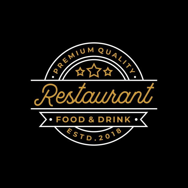 Diseño de logotipo de restaurante de comida y bebida vintage