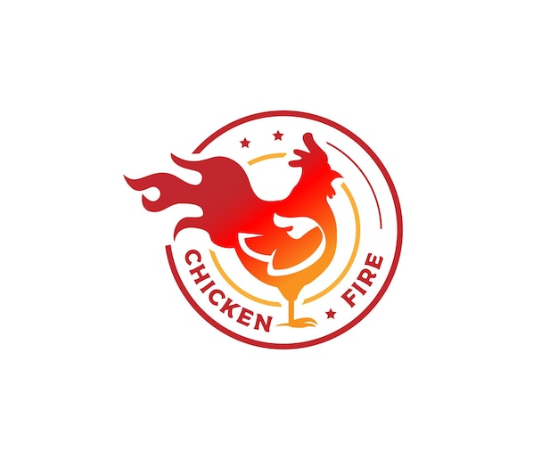 Diseño de logotipo de restaurante de marca de alitas de pollo de fuego simple simple