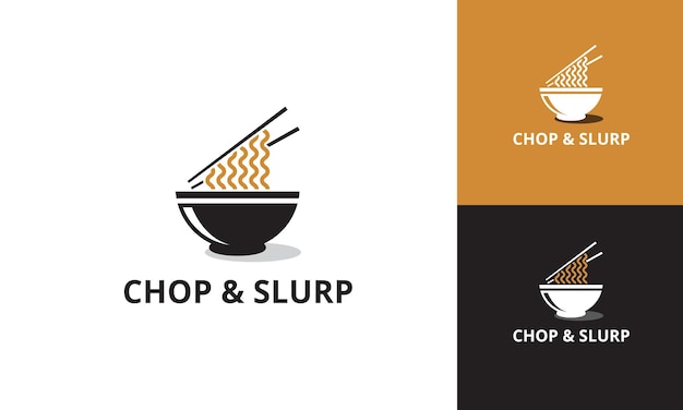 Diseño del logotipo del restaurante Noodle Bowl Chopsticks