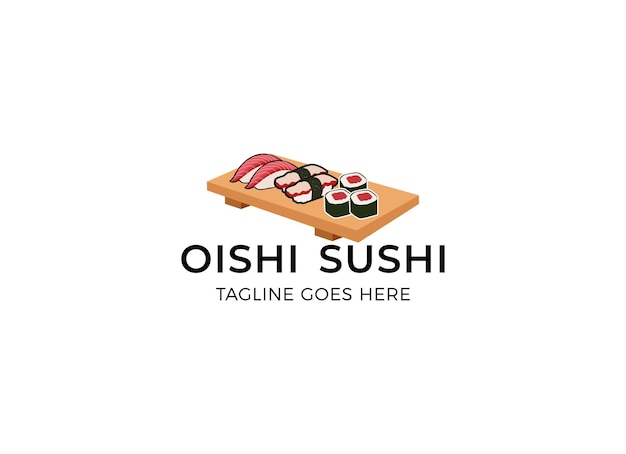 Diseño de logotipo de restaurante de sushi y comida japonesa