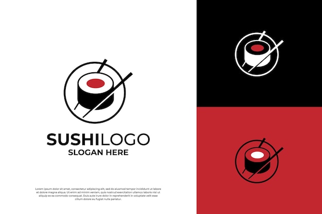 Diseño del logotipo del restaurante de sushi de Japón