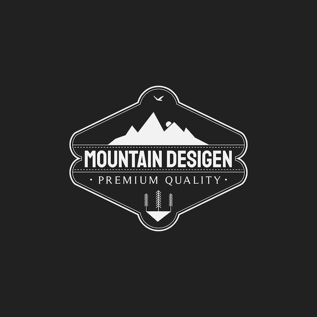 Diseño de logotipo retro de aventura de montaña